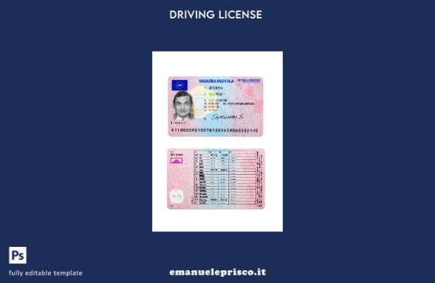 verified style modello di patente di guida croata in stile verificato template